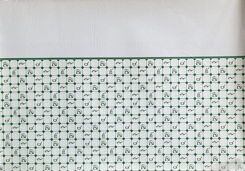 Kitchen tile - green wallpaper