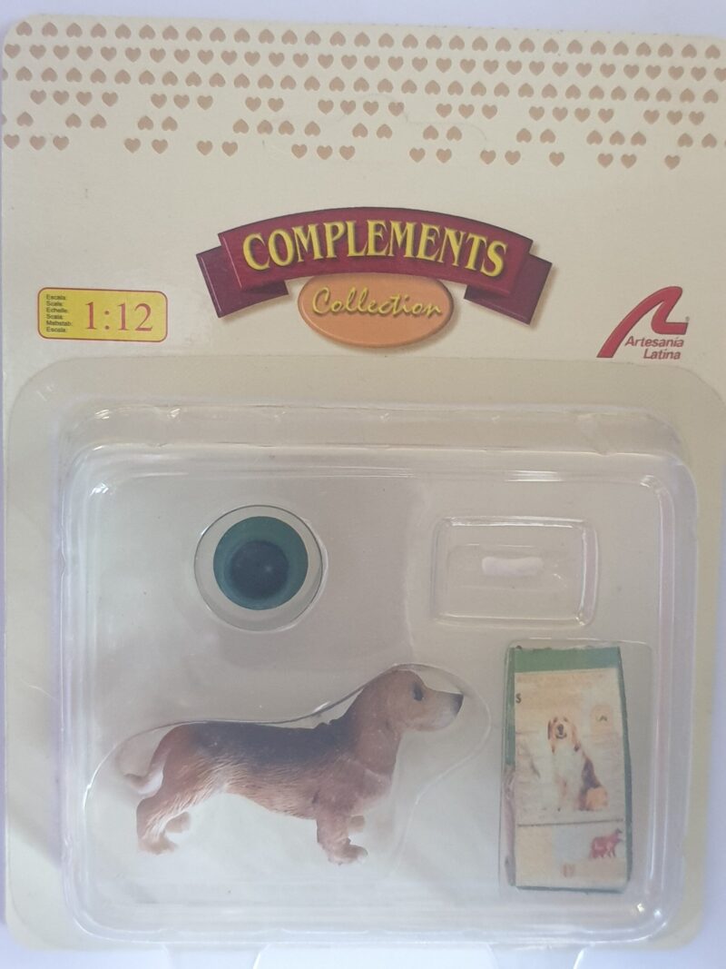 Dog with food accessories