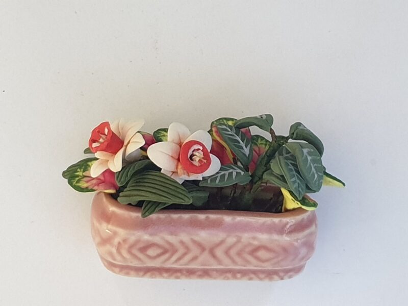 Flowers in rectangle container