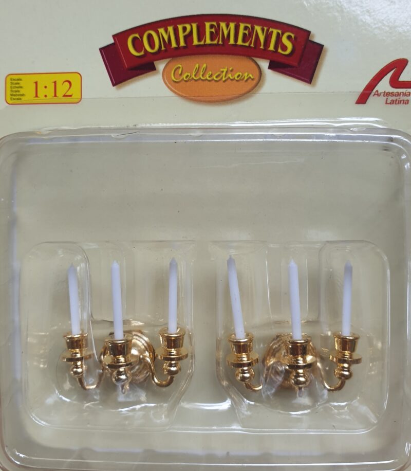 Wall decoration - pair three arm candle
