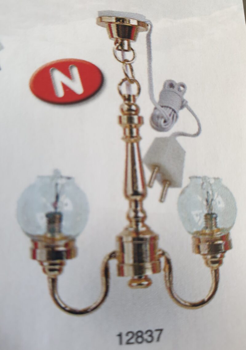 Ceiling light - two arm clear ball