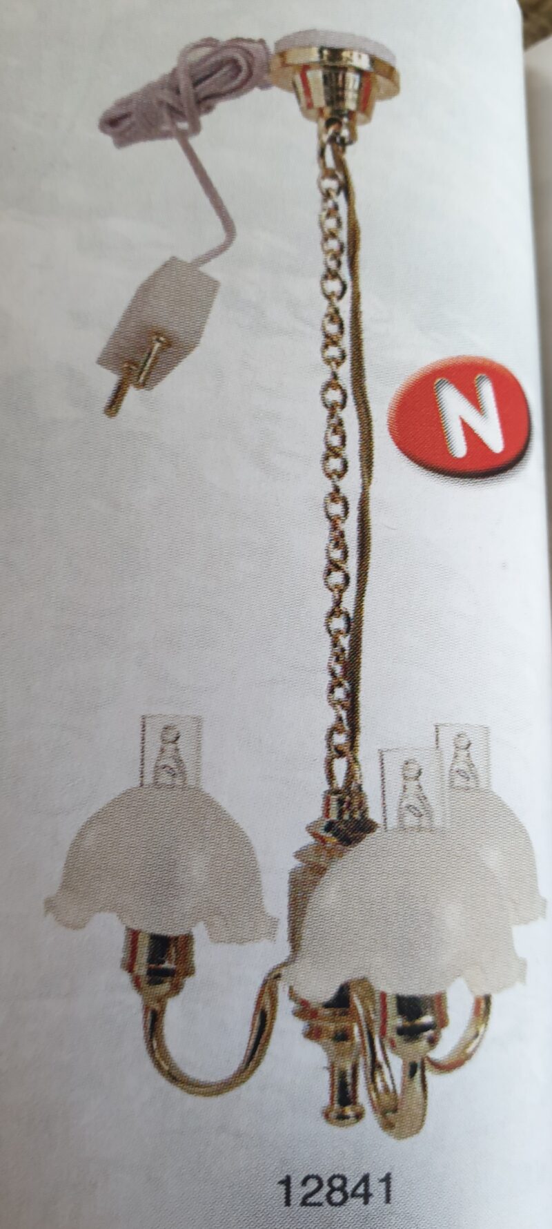 Ceiling light - three arm scallop